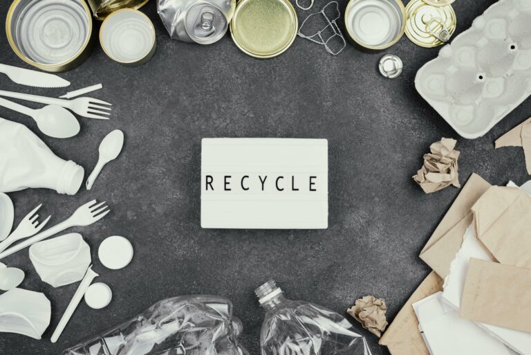 flat-lay-recycling-concept